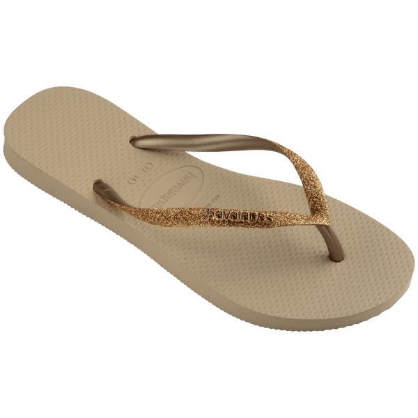 Havaianas | Slim Glitter II Logo Sand Golden Metallic