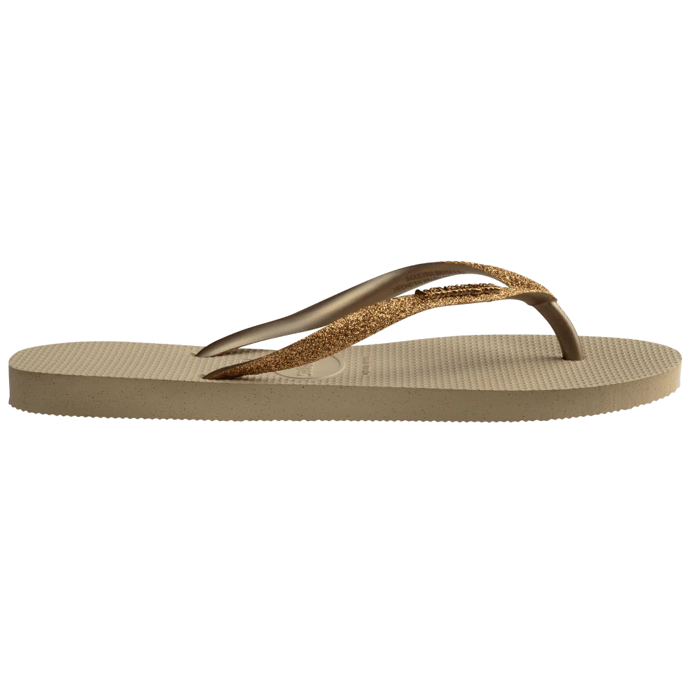 Havaianas | Slim Glitter II Logo Sand Golden Metallic