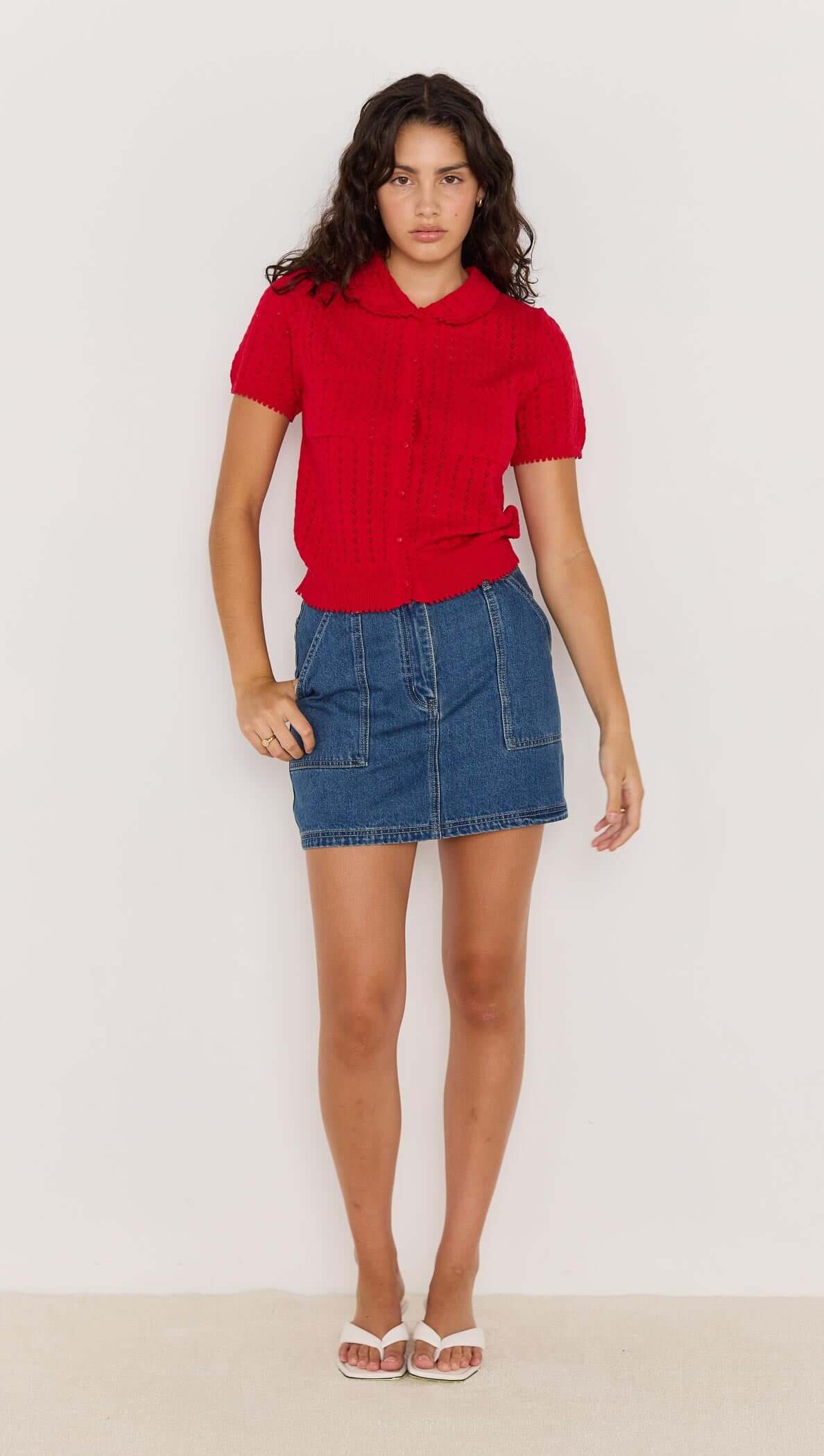 MINKPINK | Lila Pointelle Knit Tee