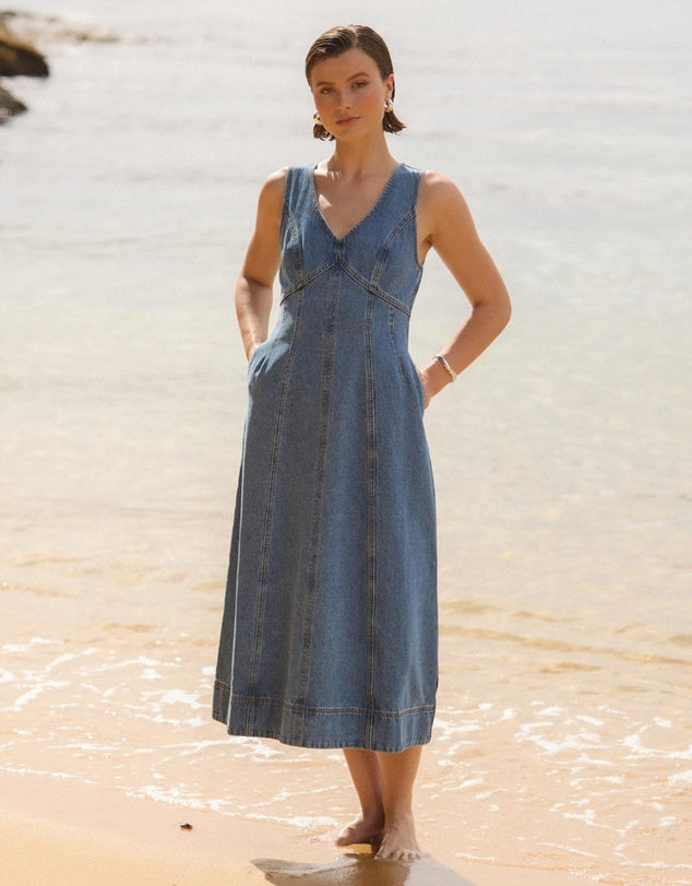 Staple the Label | Alden Denim Midi Dress