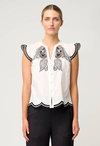 Once Was | Aseel Scallop Embroidered Top