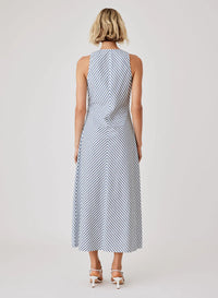 Esmaee Broadwalk Midi Dress  | Blue Stripe