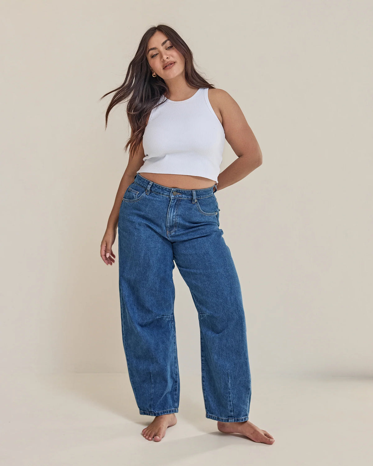 All About Eve | Hallie Barrell Leg Jean - Heritage Blue