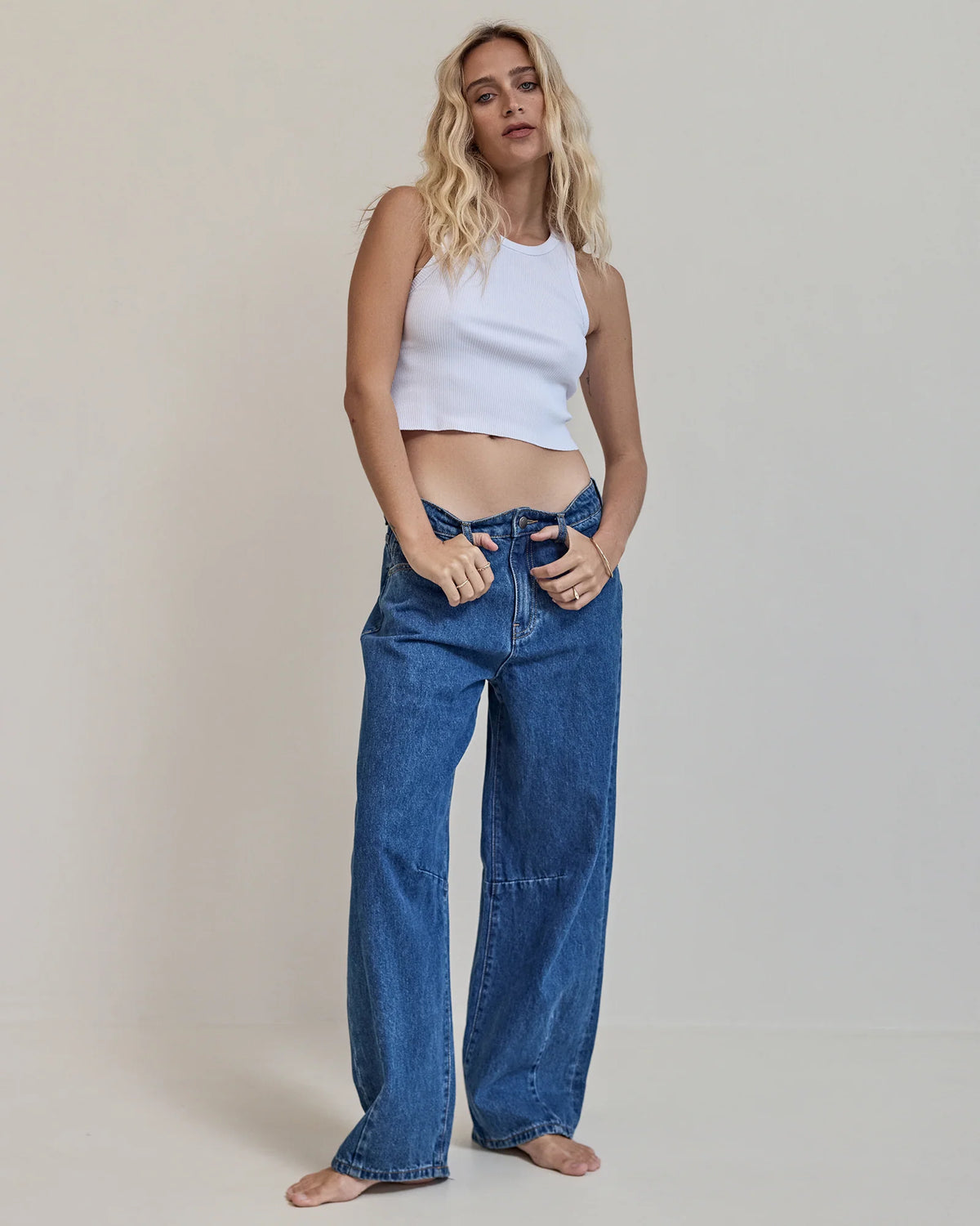 All About Eve | Hallie Barrell Leg Jean - Heritage Blue