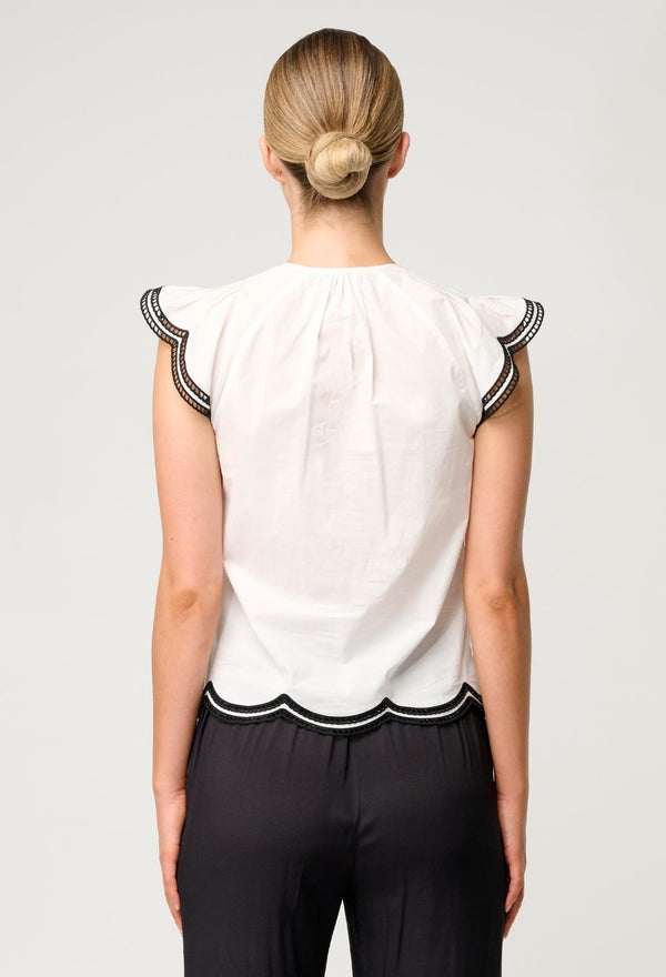 Once Was | Aseel Scallop Embroidered Top