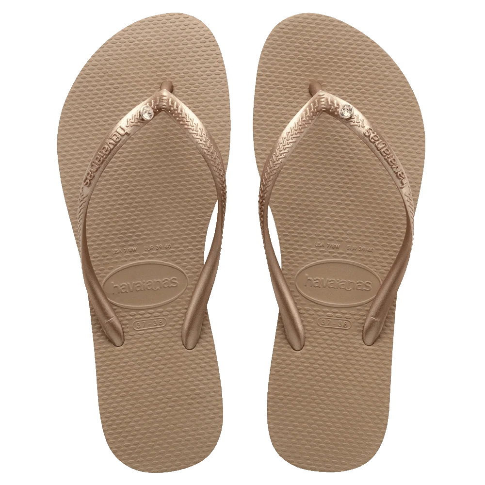 Havaianas Slim Crystal Jandal | Rose Gold
