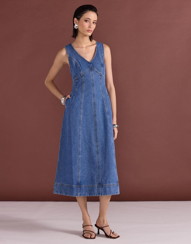 Staple the Label | Alden Denim Midi Dress