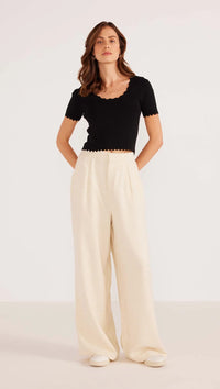 MINKPINK Everly Wide Leg Pant | Crema