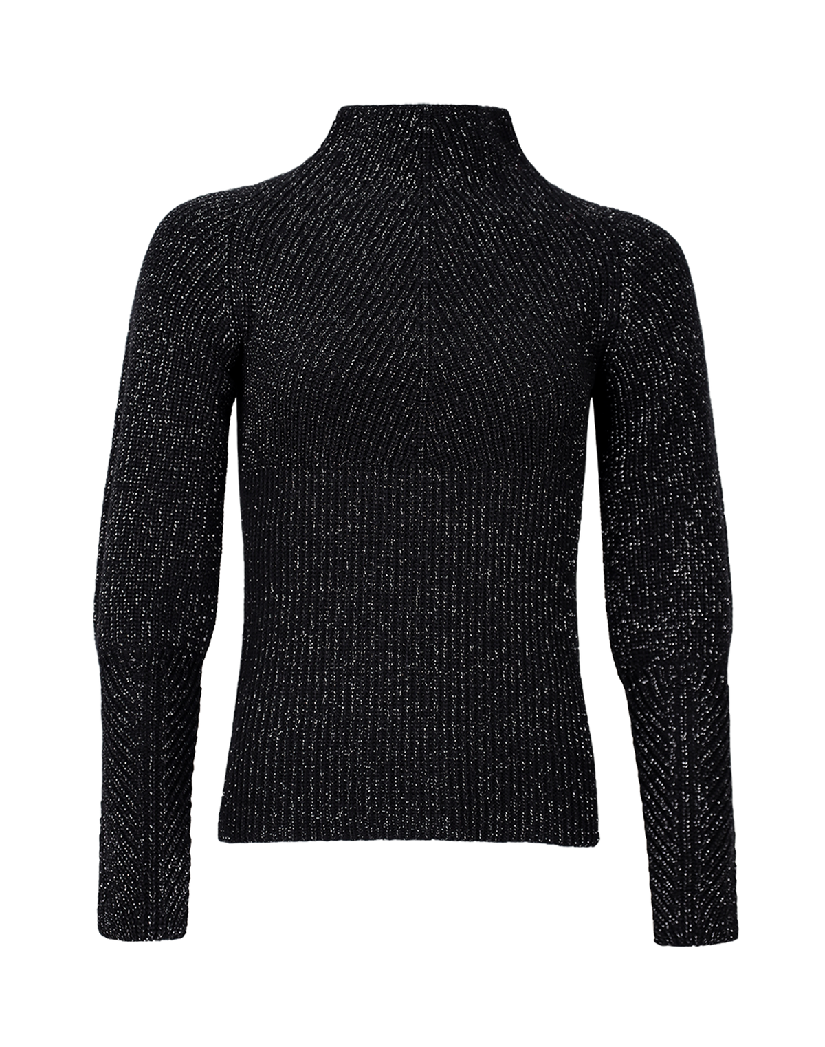 Storm Merino Lurex Rib Sweater | Black