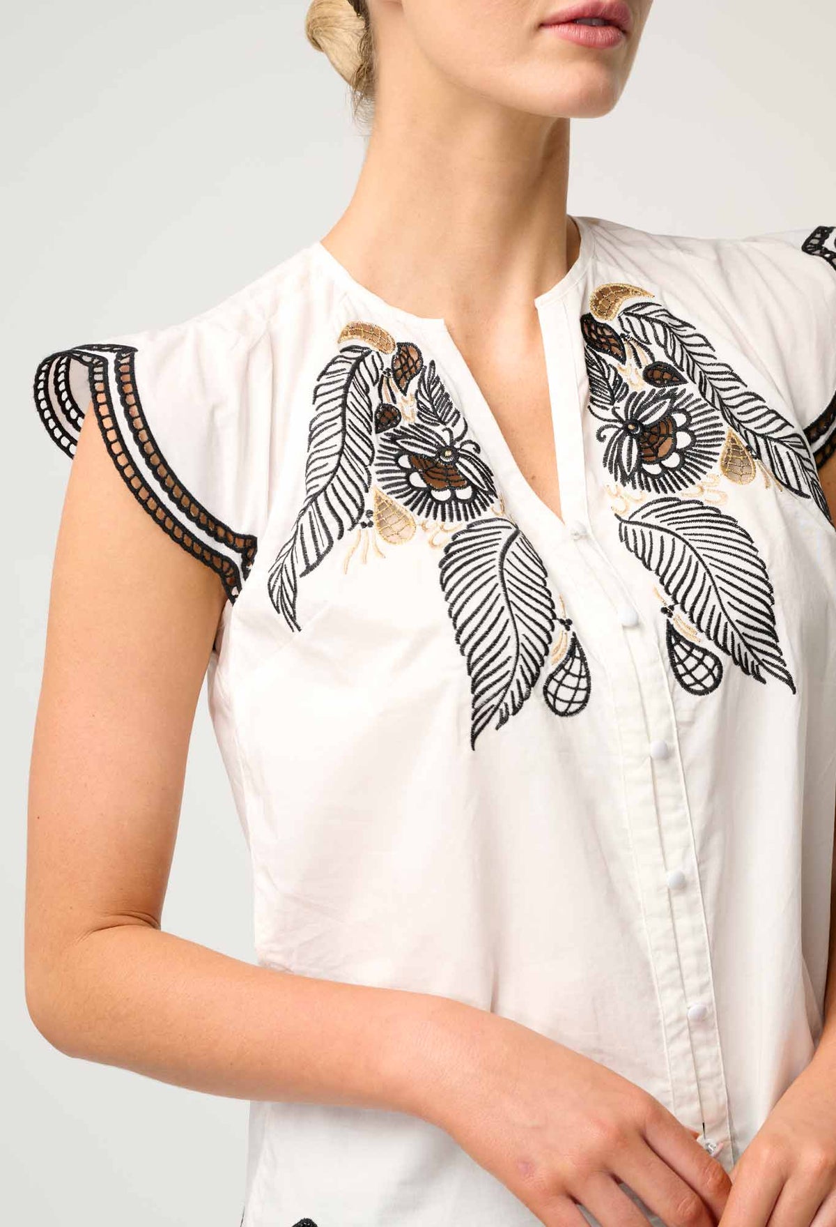 Once Was | Aseel Scallop Embroidered Top