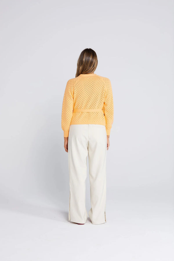 Thing Thing | Wrapt Cardigan Peach Pointelle