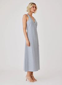 Esmaee Broadwalk Midi Dress  | Blue Stripe