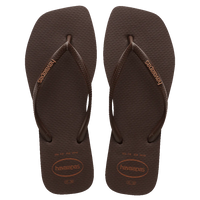 Havaianas Slim Square Logo Jandal | Pop-Up Dark Brown