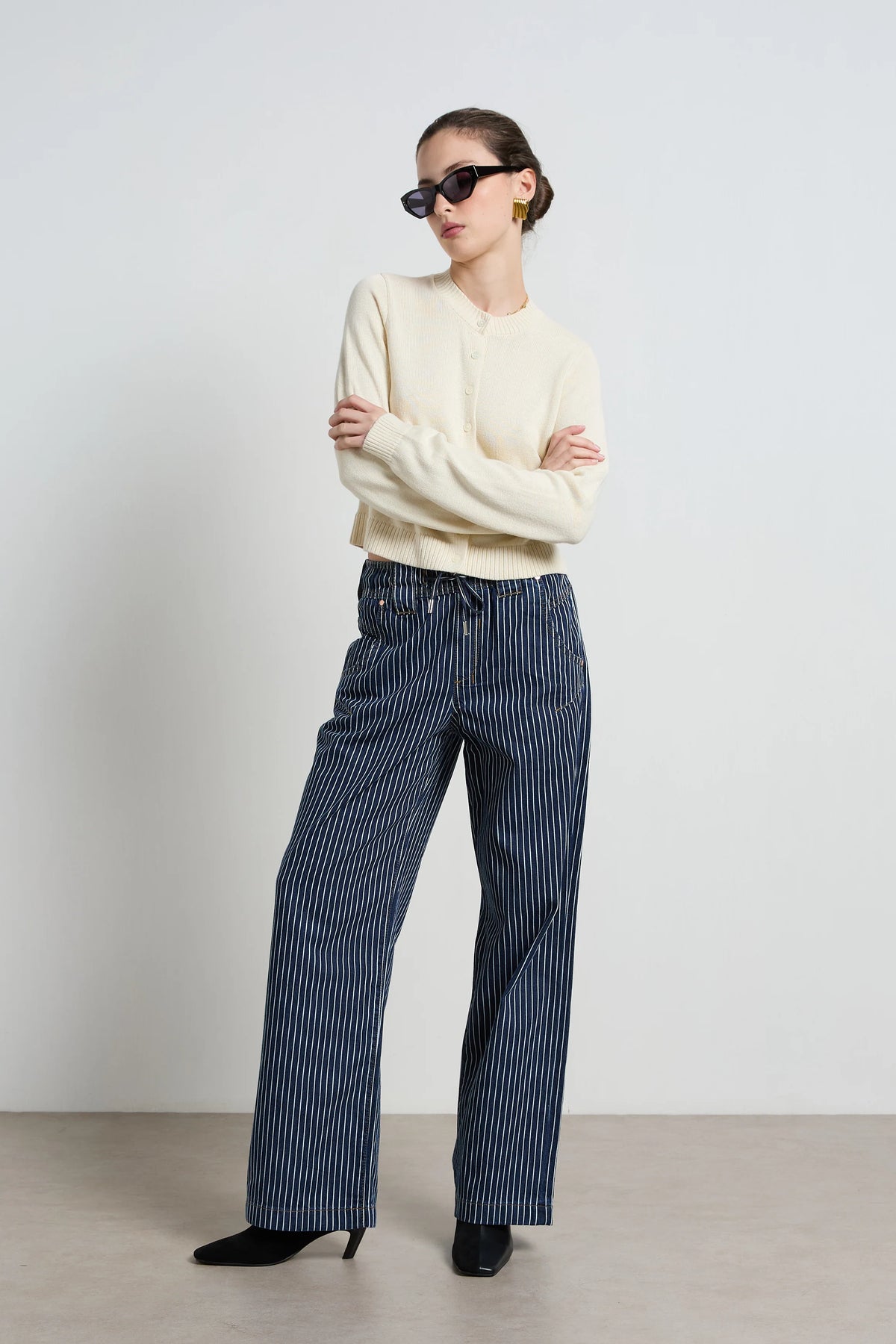 Dricoper | Alora Stripe Denim Loose Pants