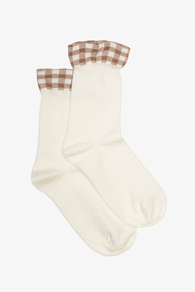 Antler | Gingham Ruffle Sock