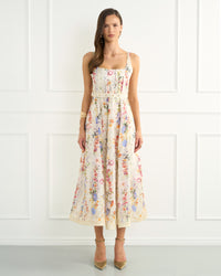 Aqua Blu | Flores Vera Midi Dress