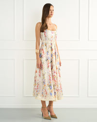 Aqua Blu | Flores Vera Midi Dress