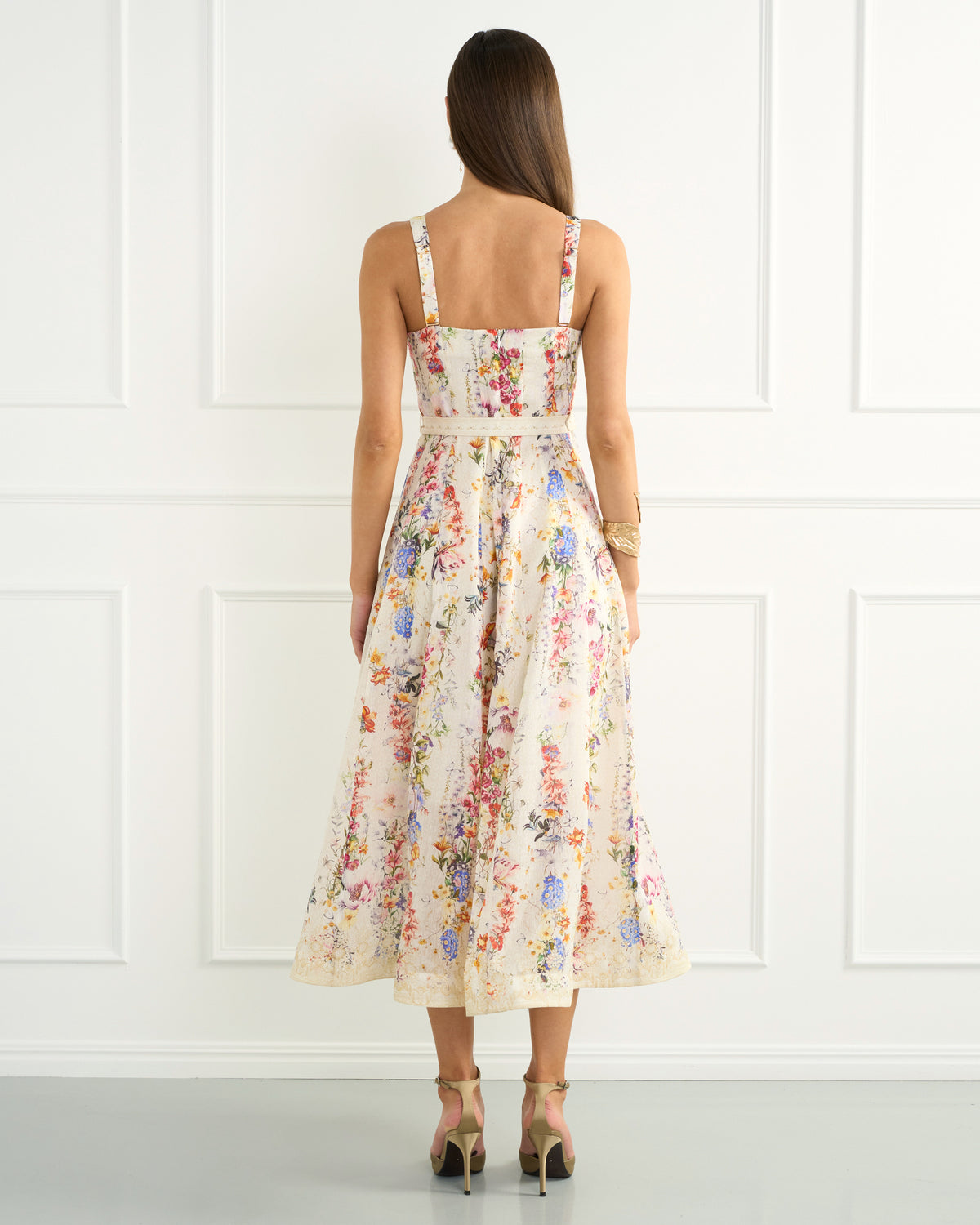 Aqua Blu | Flores Vera Midi Dress