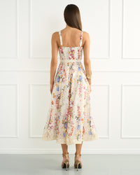 Aqua Blu | Flores Vera Midi Dress