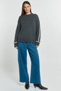 Betty Basics | Contrast Stitch Sweater