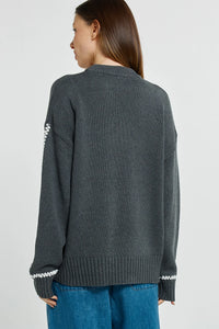 Betty Basics | Contrast Stitch Sweater
