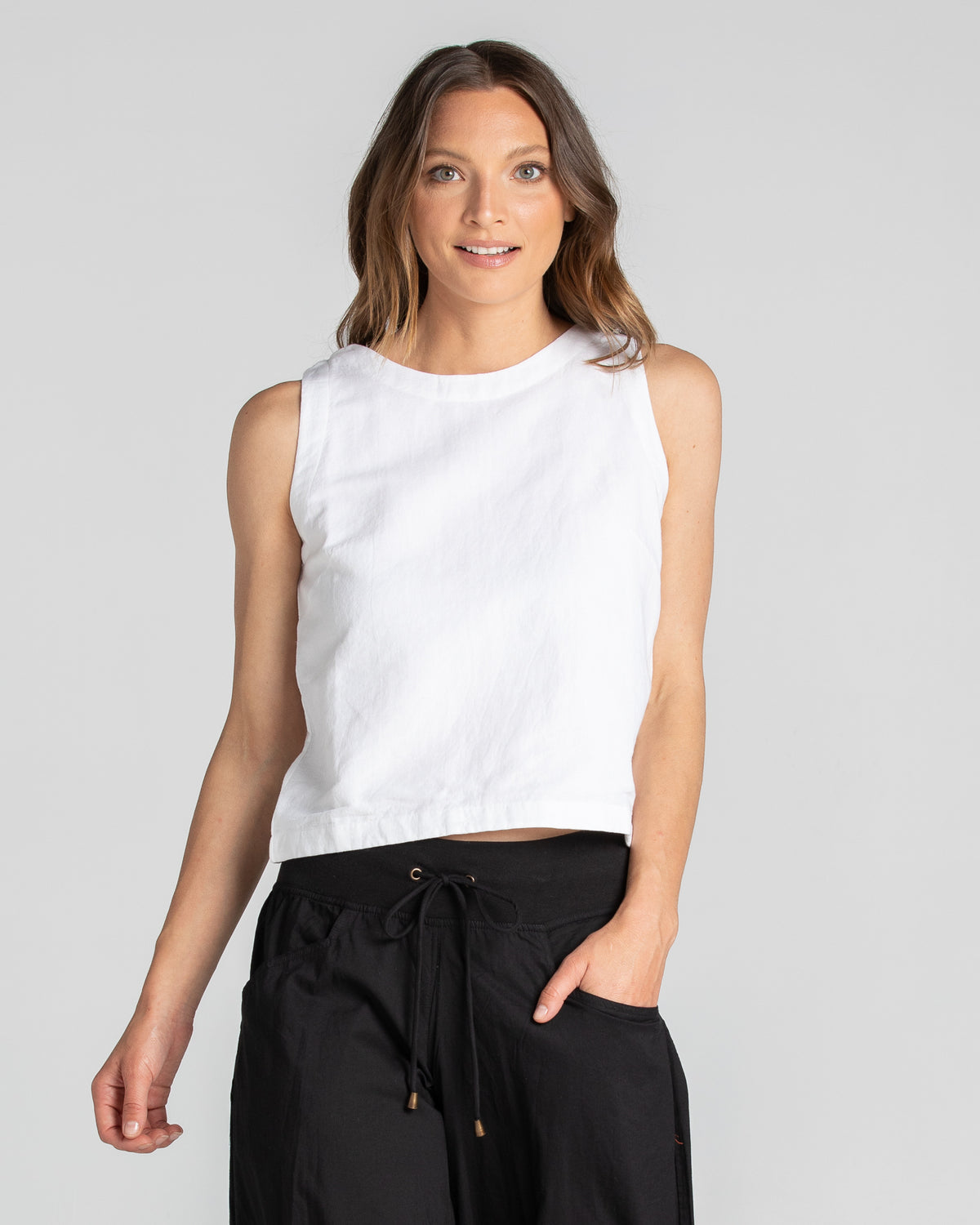 Boom Shankar Rose Top | White Linen