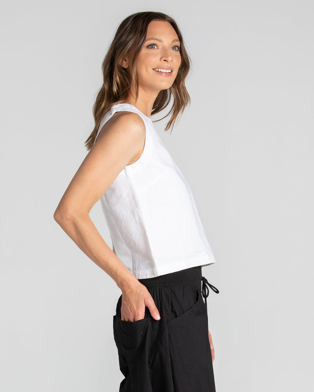 Boom Shankar Rose Top | White Linen