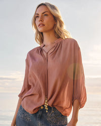 Fate + Becker | Shae Split Neck Blouse