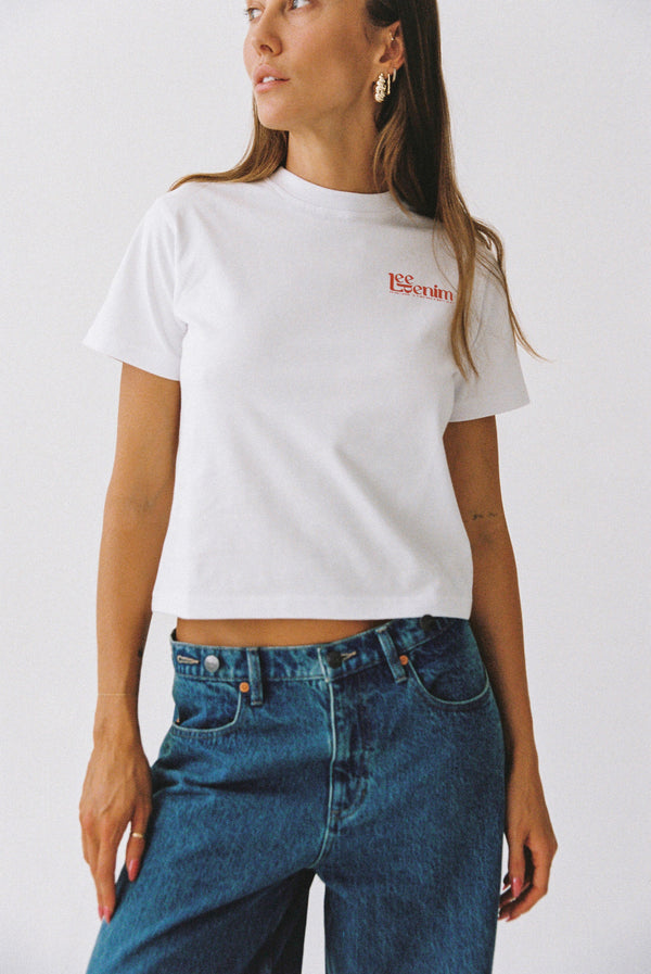 Lee Signature Shrunken Tee | Optic White