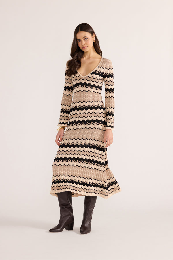 MINKPINK | Sabrina Wave Knit Midi Dress