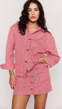 MINKPINK | Freya Stripe Denim Jacket