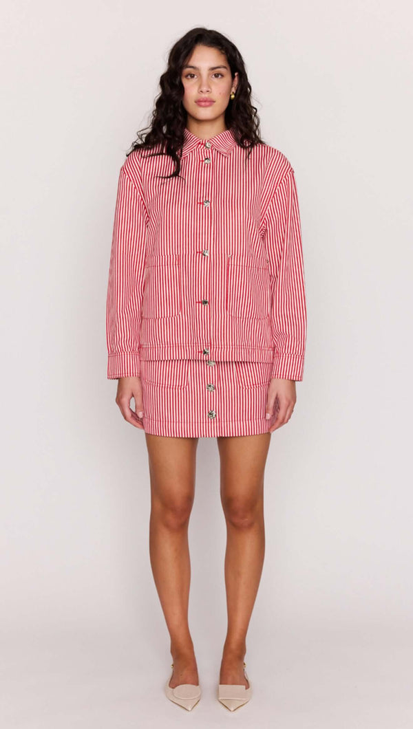 MINKPINK | Freya Stripe Denim Jacket