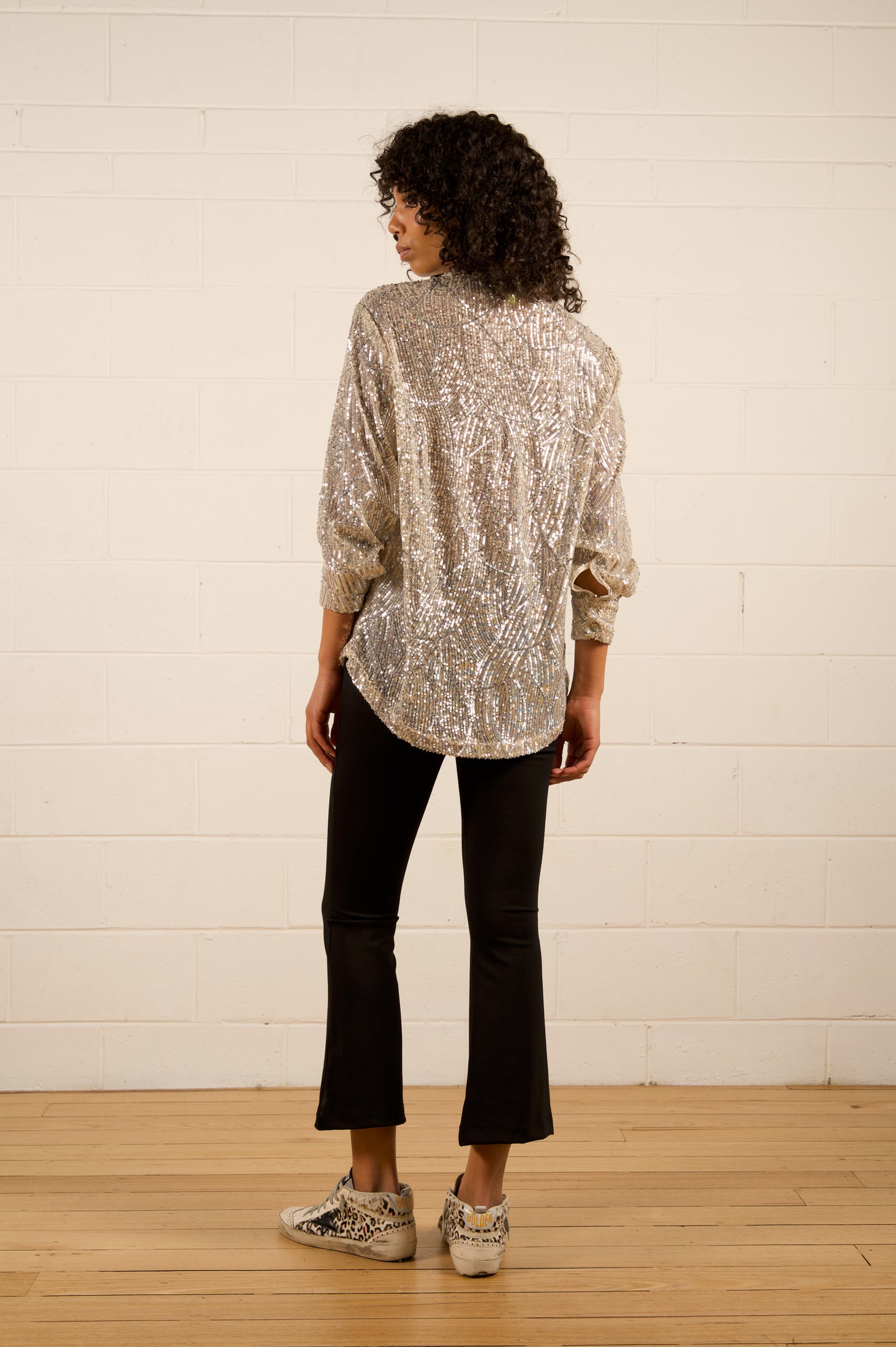 We Are The Others Kat Sequin Shirt | Champagne