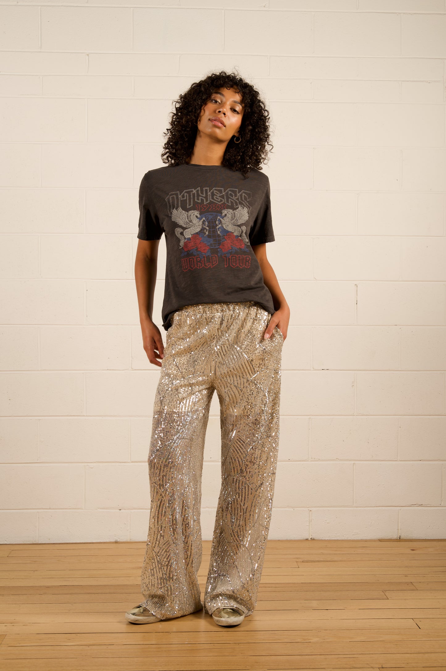 We Are The Others Kat Sequin Pants | Champagne