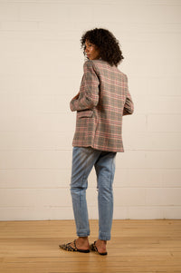 We Are The Others Jules Longline Blazer | Pink Check