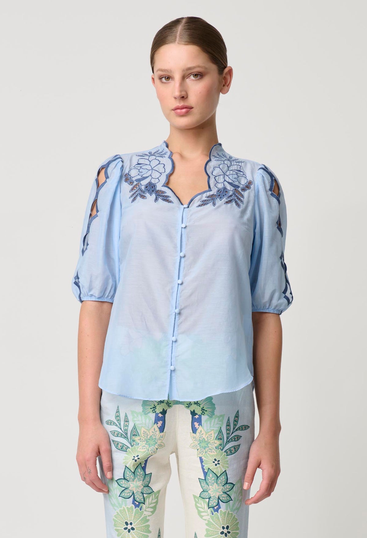 Once Was | Martinique Embroidered Top