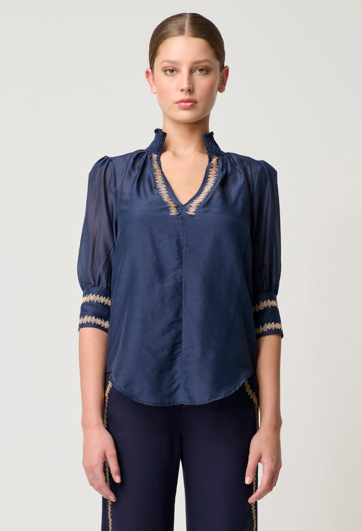 Once Was | Mustique Embroidered Blouse