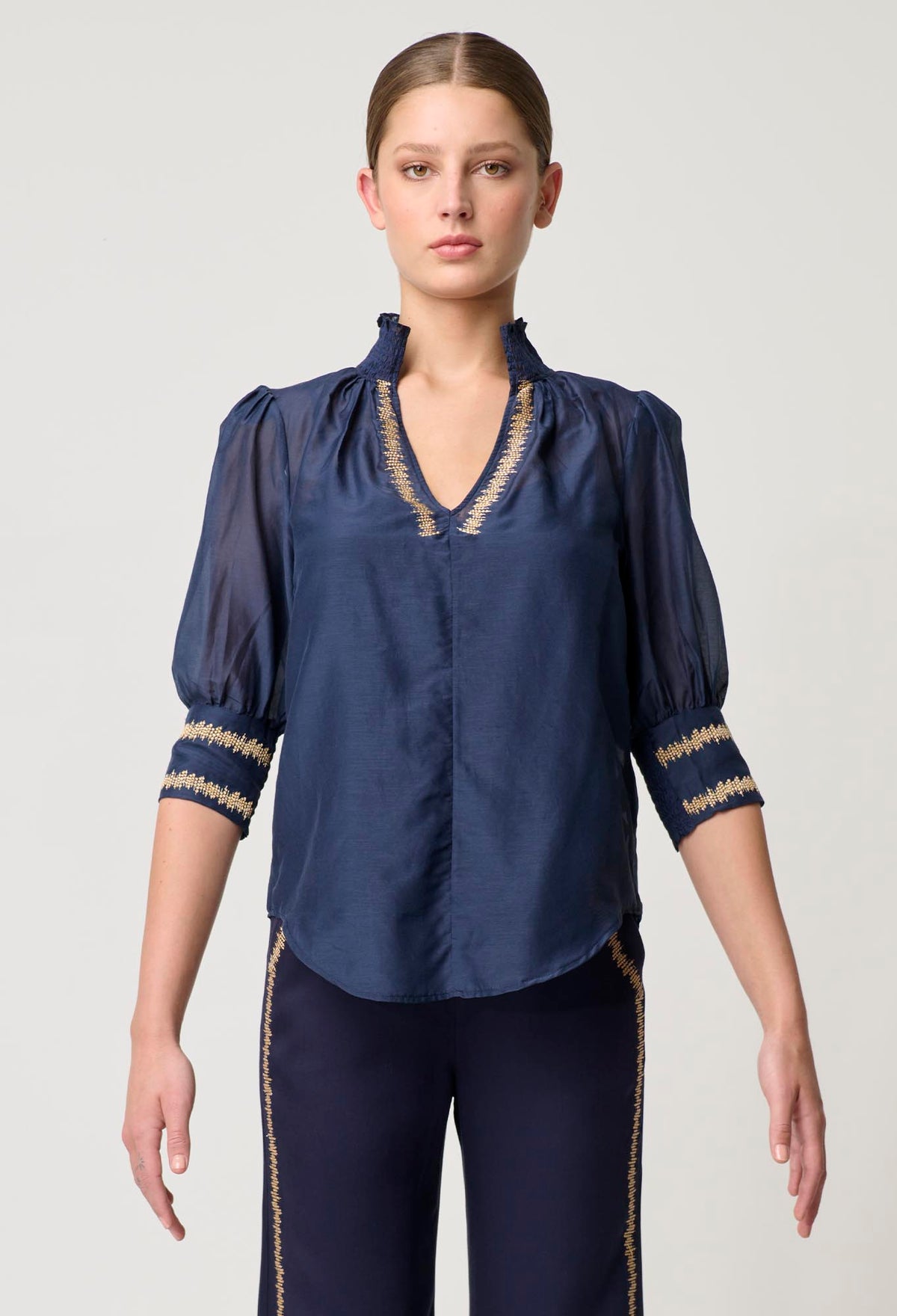 Once Was | Mustique Embroidered Blouse