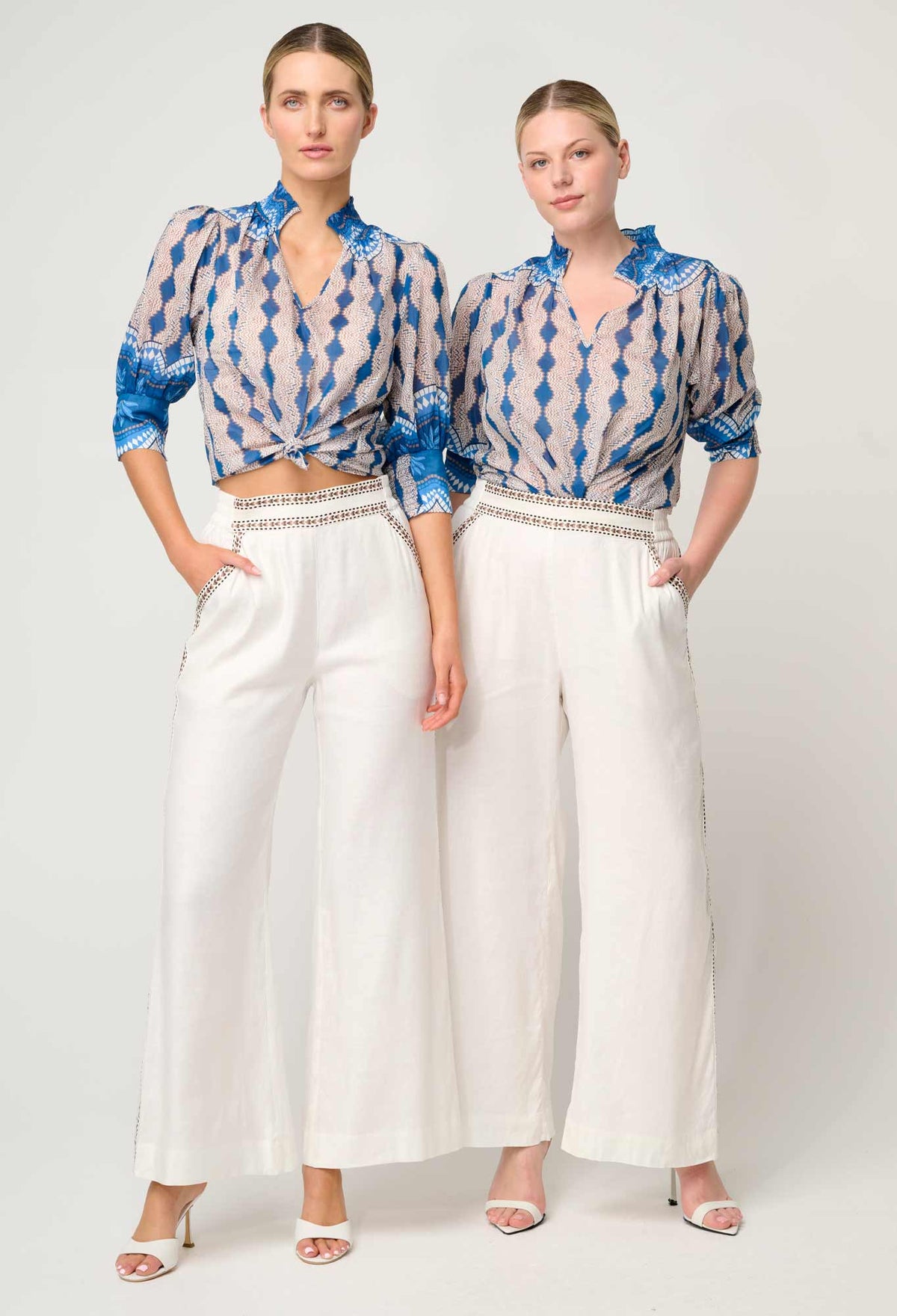 Once Was | Oleander Shirred Collar Blouse