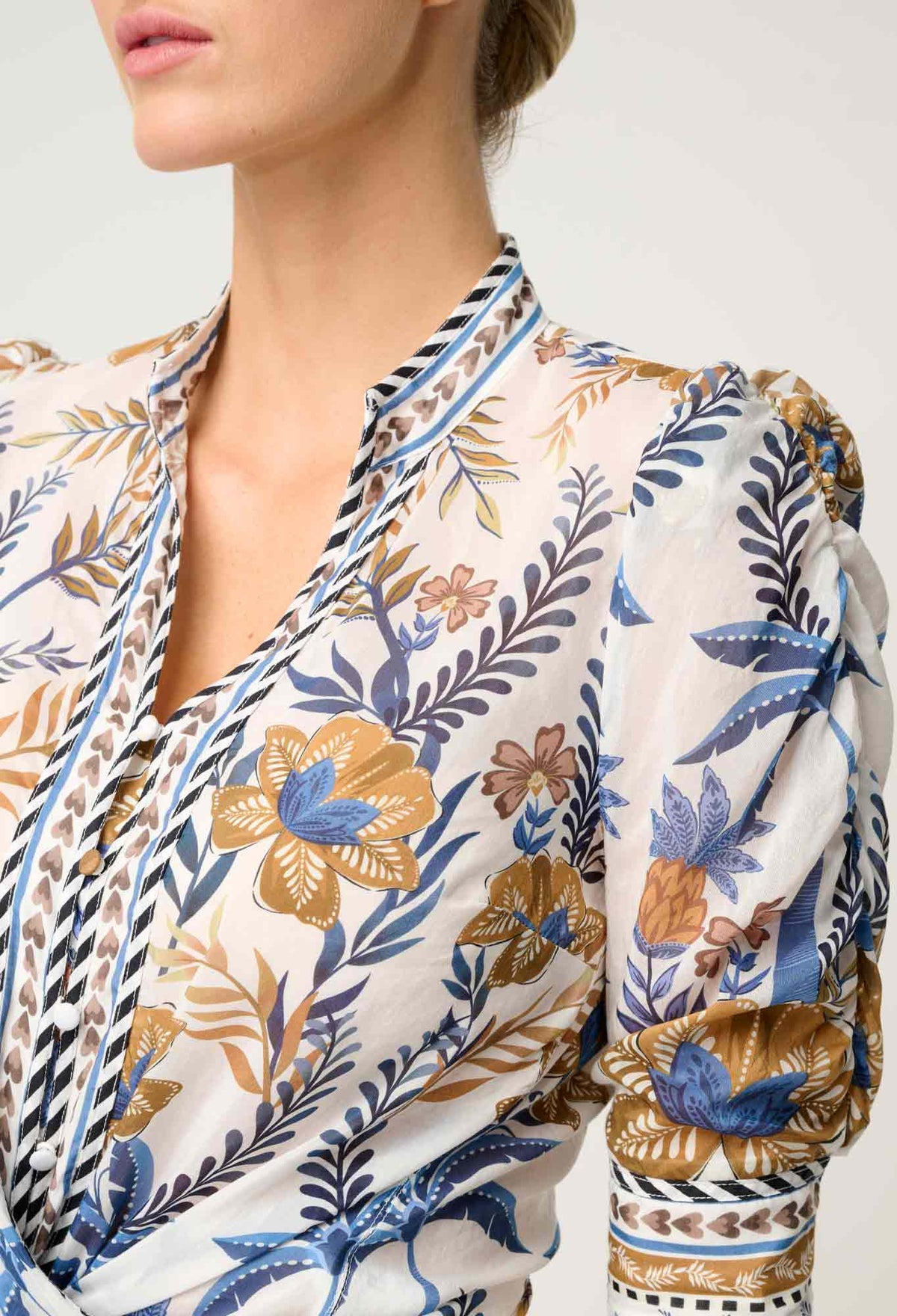Once Was | Calantha Ruched Sleeve Shirt