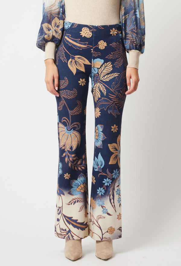 Once Was Getty Flared Leg Ponte Pant | Lotus Flower