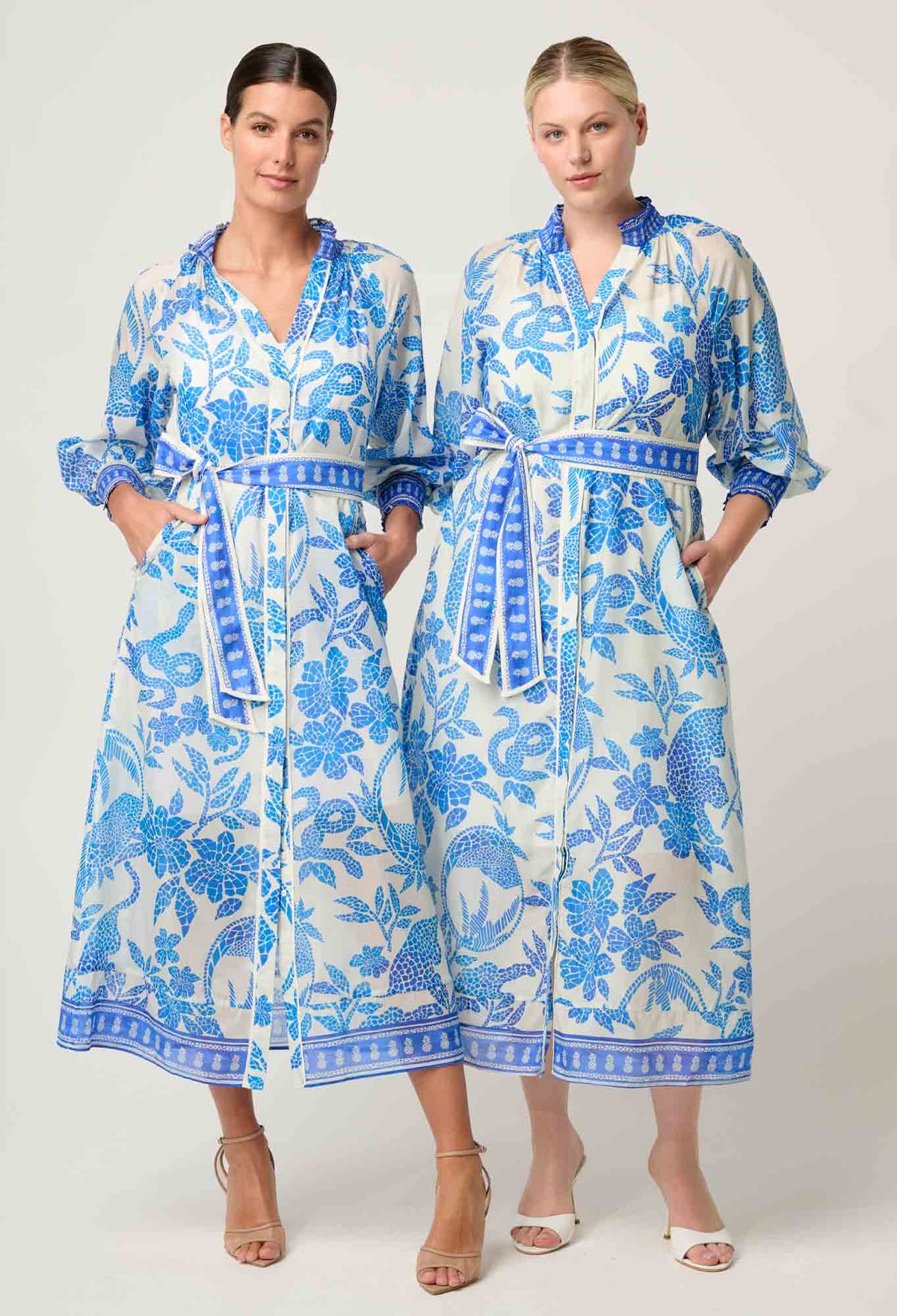 Once Was | Carmen Dress - Azure Mosaic