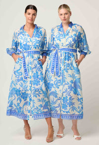 Once Was | Carmen Dress - Azure Mosaic