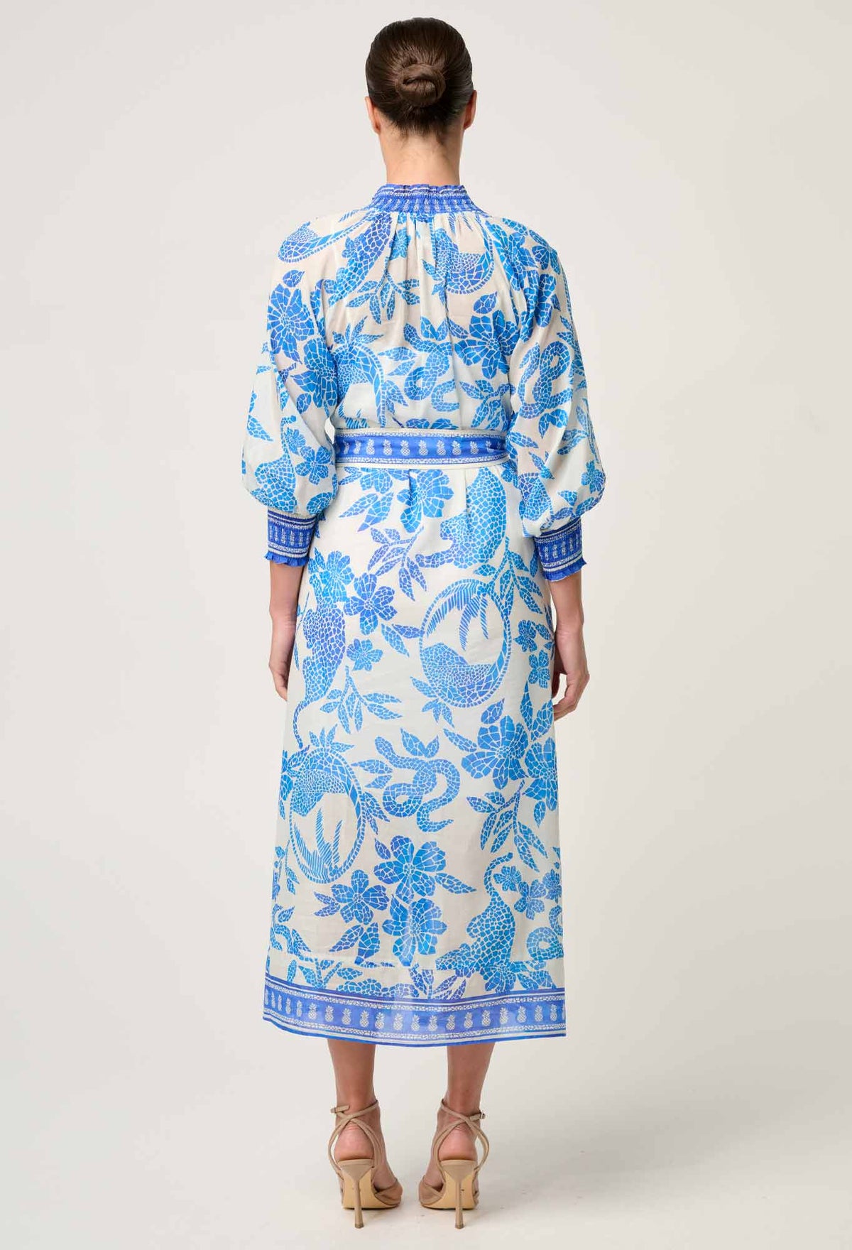 Once Was | Carmen Dress - Azure Mosaic