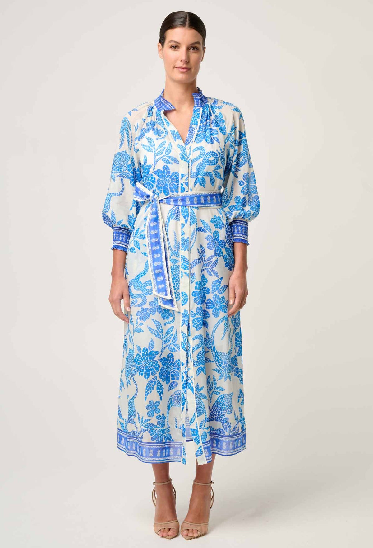 Once Was | Carmen Dress - Azure Mosaic