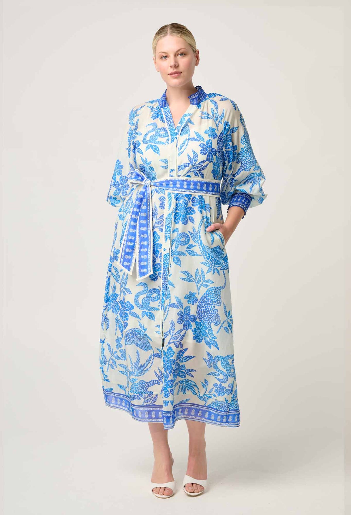 Once Was | Carmen Dress - Azure Mosaic