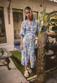 Once Was | Carmen Dress - Azure Mosaic