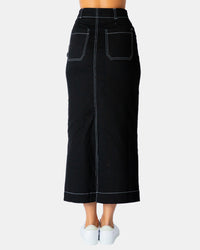 Paper Heart Midi Skirt | Black