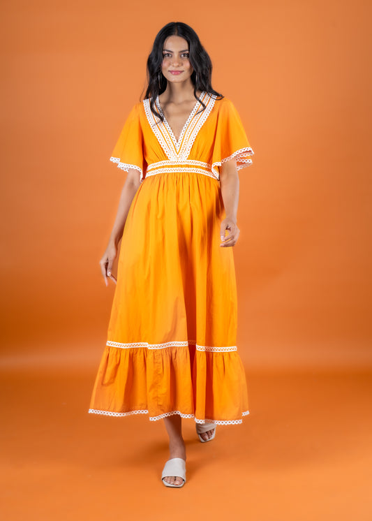 Anannasa Poppy Dress | Tangerine