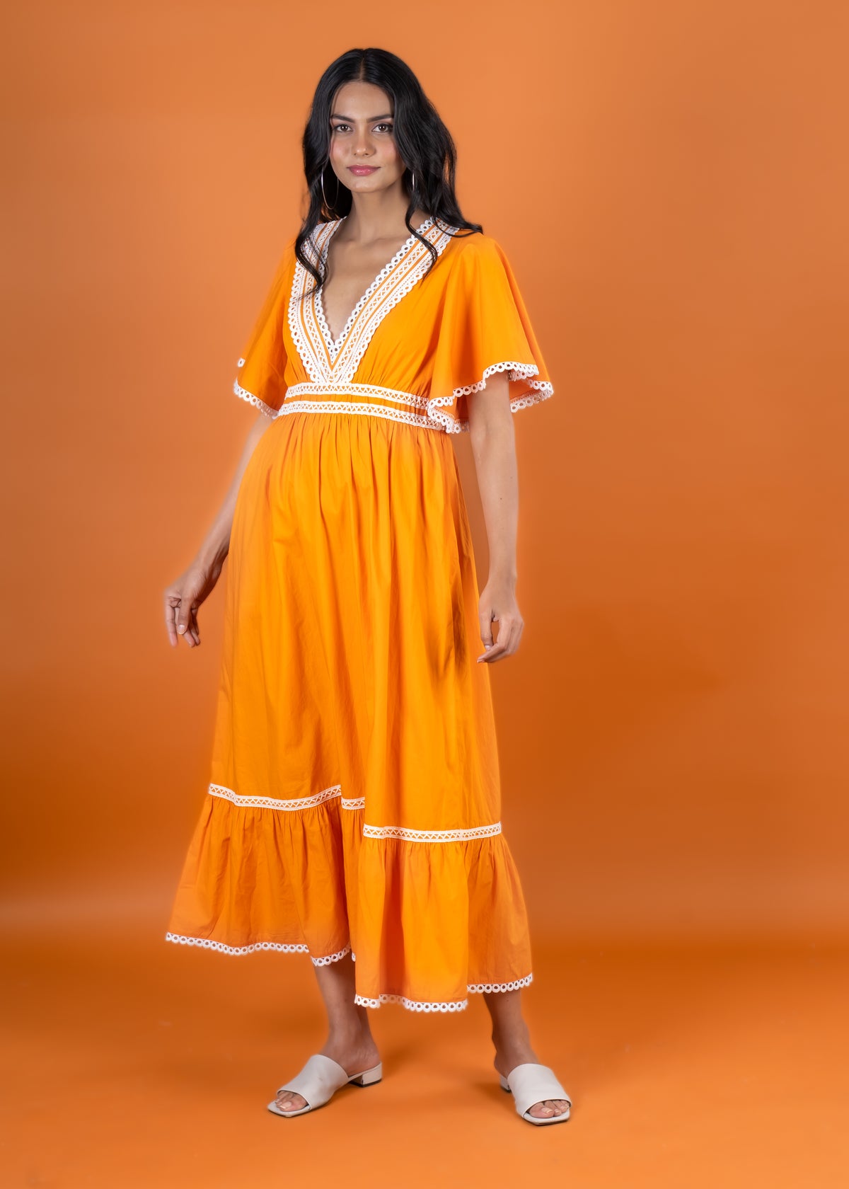 Anannasa Poppy Dress | Tangerine